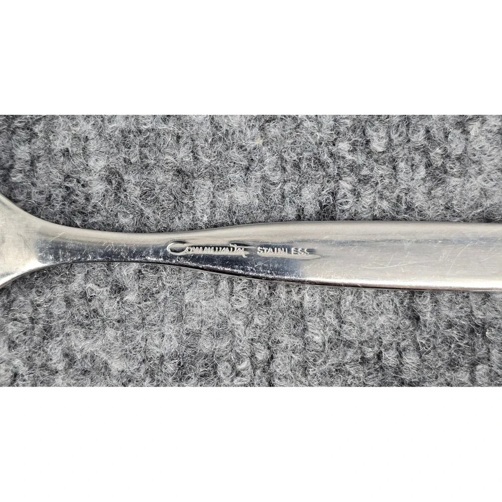 Vtg 5 Piece Oneida Frostfire Serving Utensil Set Stainless Flatware Silverware